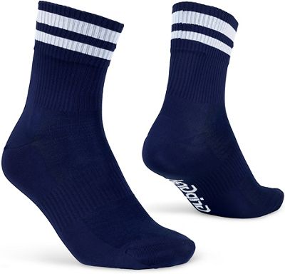 GripGrab Original Stripes Crew Socks AW21 - Navy Blue - M, Navy Blue
